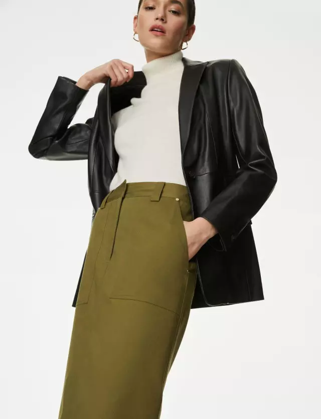 Autograph green leather skirt 2025