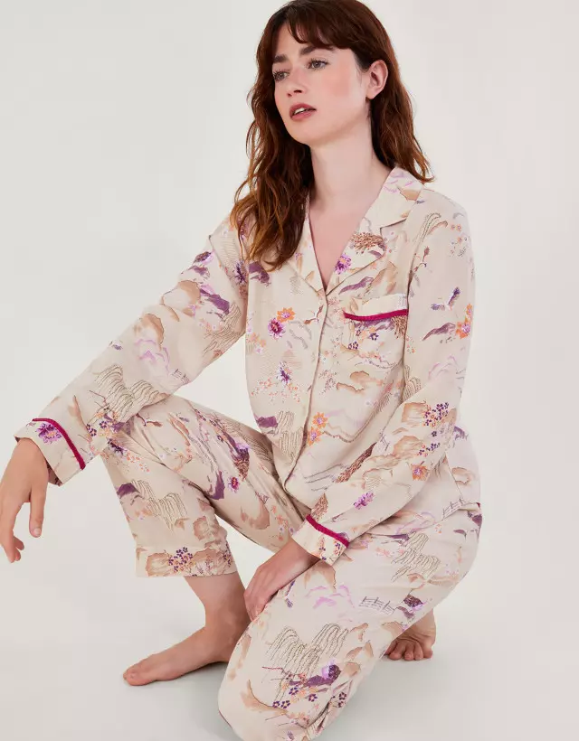 Bianca Print Pyjama Set Nude