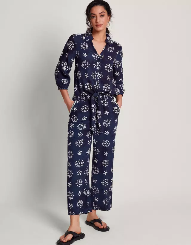 Loretta Batik Trousers Blue