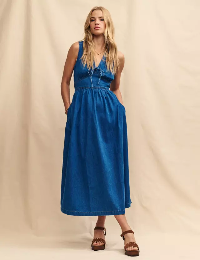 Blue Denim Astra Midi Dress