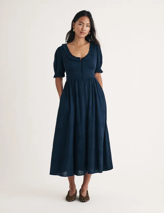 Navy Flossie Midi Dress