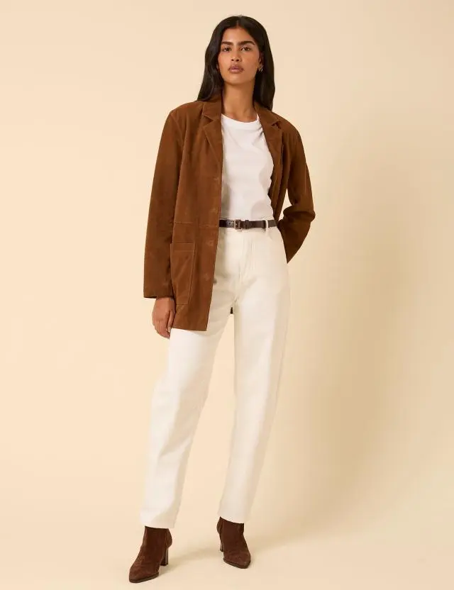 White High Rise Putney Barrel Leg Jeans