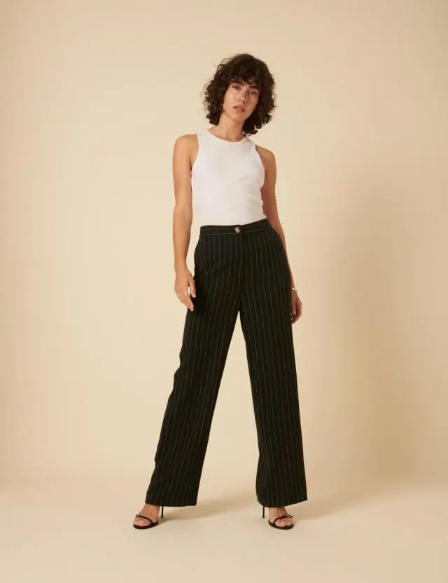 Black Stripe Tailored Trousers