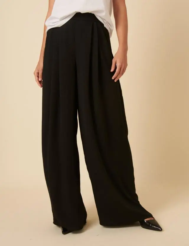 Black Full Length Zeena Trousers