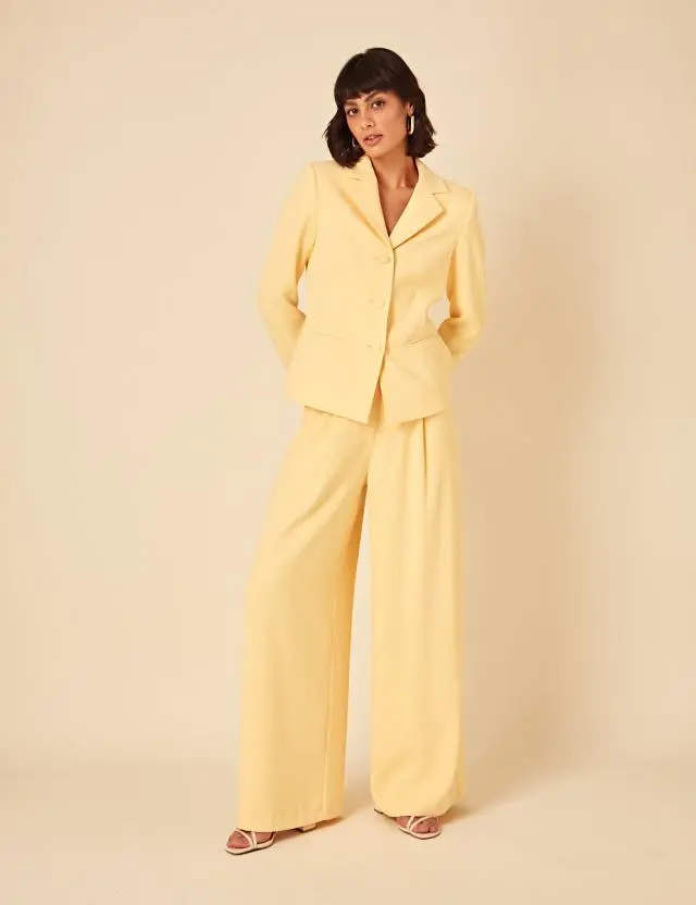 Butter Yellow Tailored Trousers