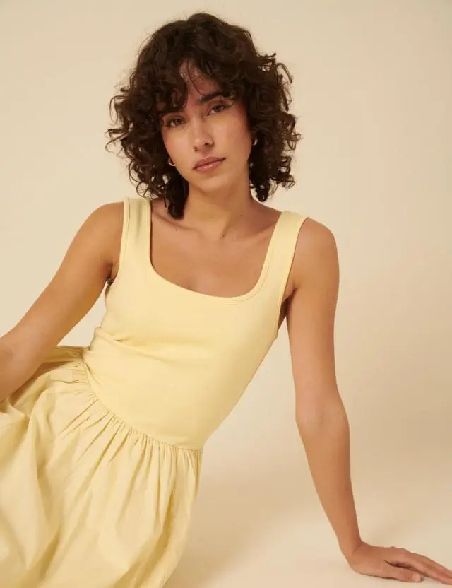 Butter Yellow Colorado Midi Dress