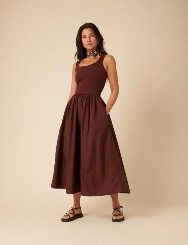 Brown Colorado Midi Dress