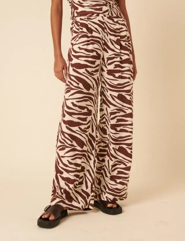 Brown Zebra Print Jerrow Trousers