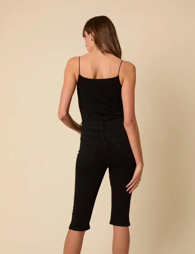 Black Denim Capri Jeans