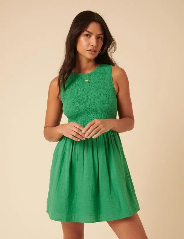 Green Sleeveless Charlie Mini Dress