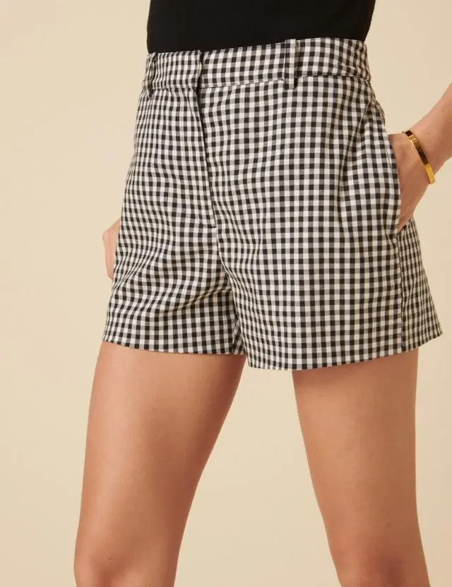 Black Harper Gingham Shorts