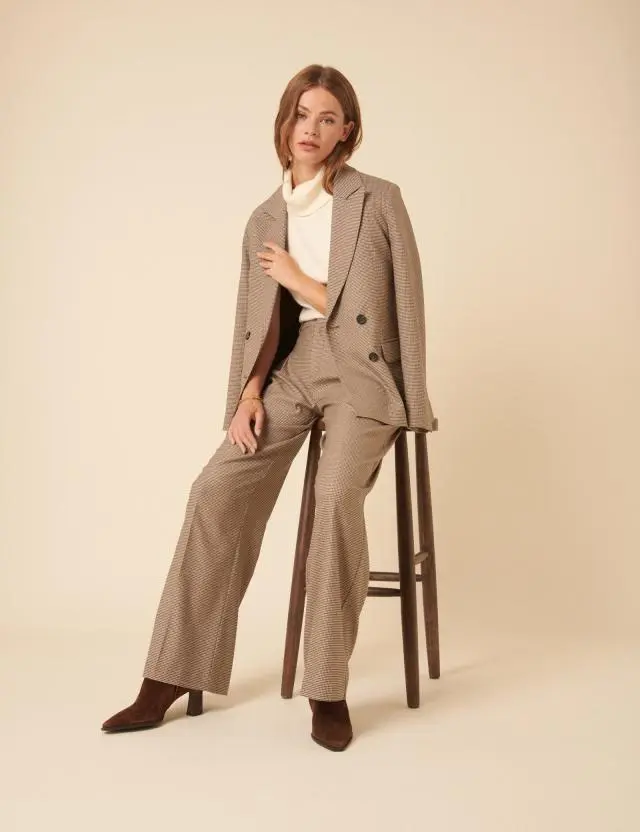 Brown Heritage Check Tailored Trousers