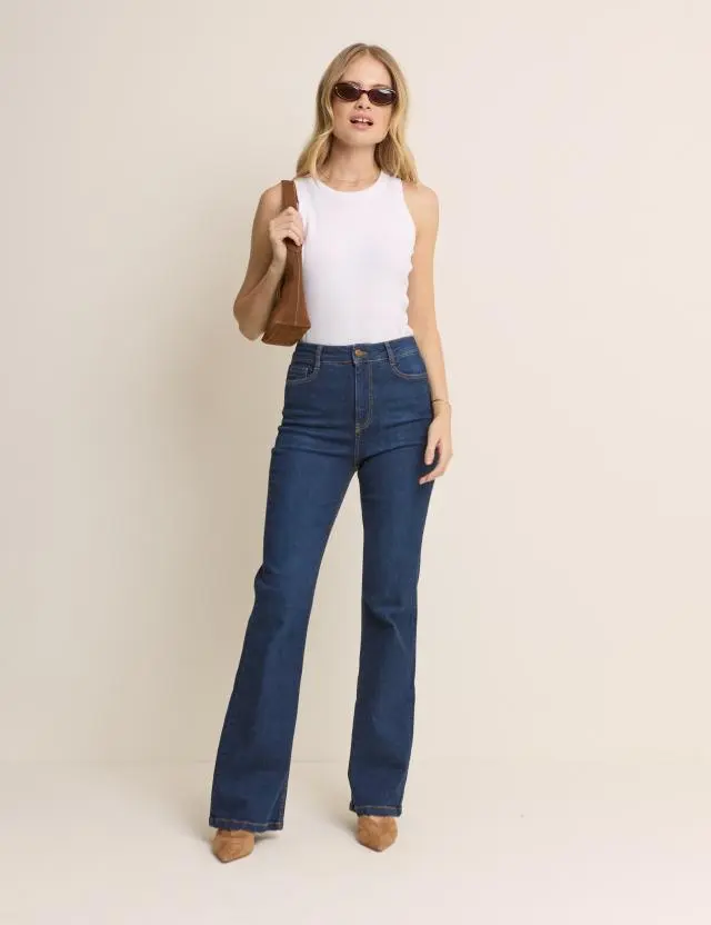 Dark Blue High Rise Mayfair Bootcut Jeans