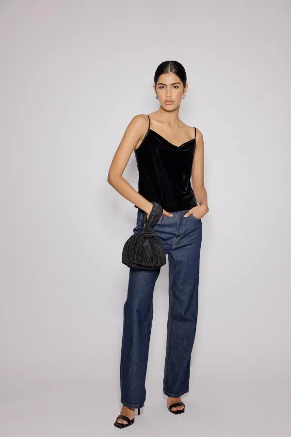 Dark Blue High Rise Kingston Straight Leg Jeans
