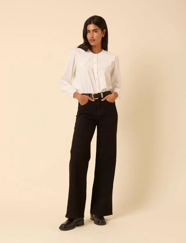 Black Stretch Soho Wide Leg Jeans