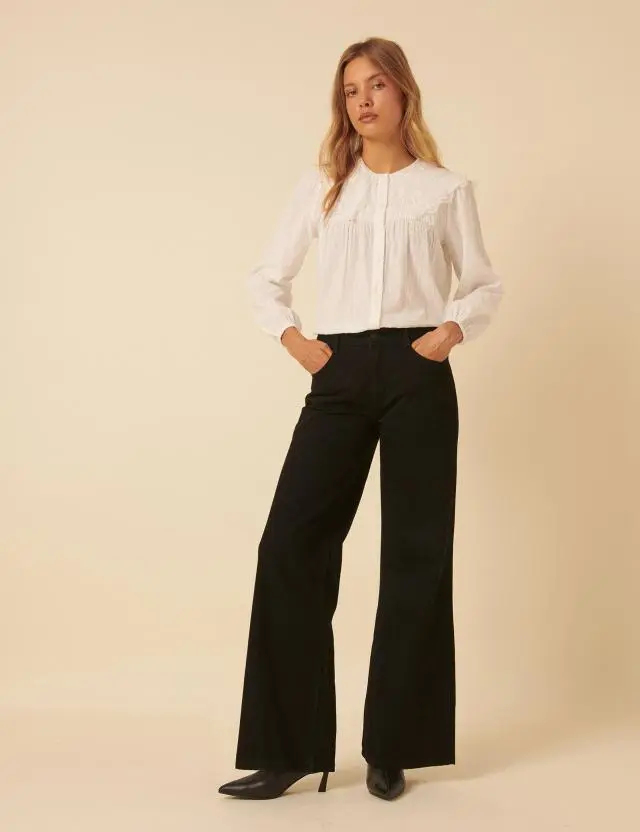 Washed Black Carnaby Wide Leg Jeans