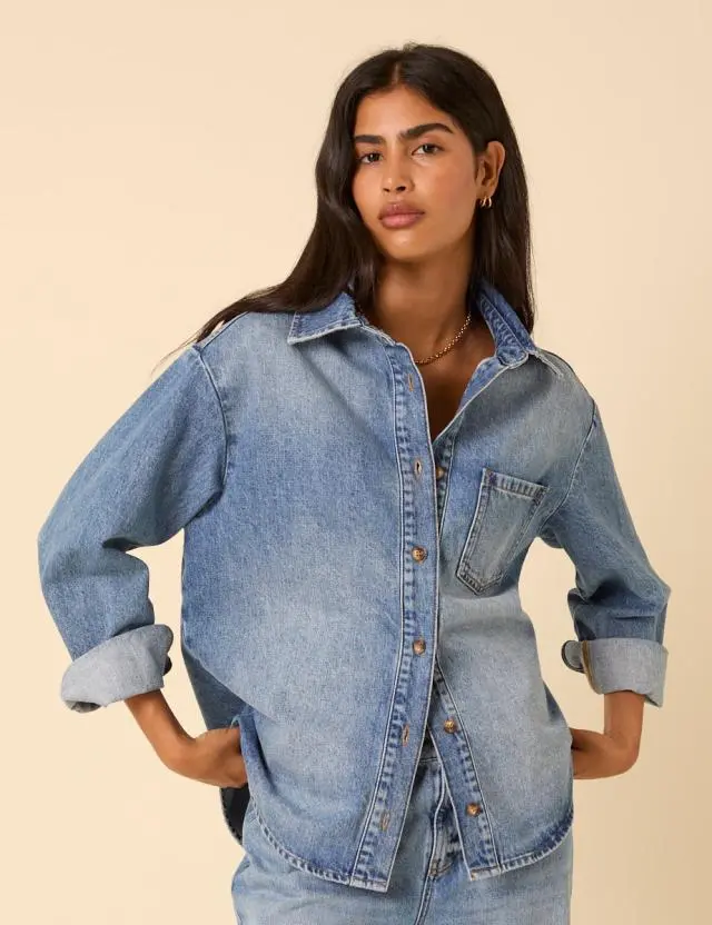 Blue Denim Oversized Shirt