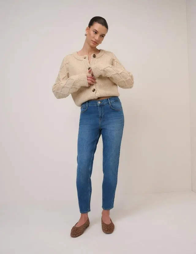 Blue Mid Rise Chelsea Skinny Jeans