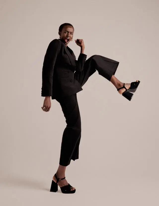 NC x Lisou Black Cord Double Breasted Tailored Blazer