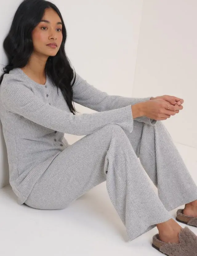 Grey Ribbed Trousers
