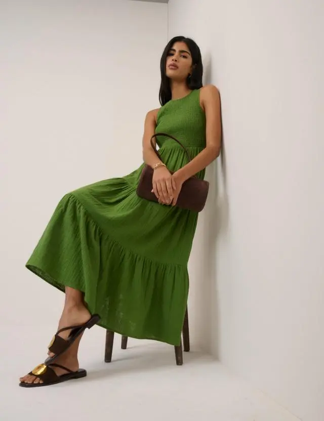 Green Sleeveless Charlie Midi Dress