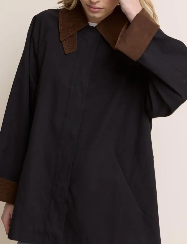 Dark Navy Cord Detail Barn Jacket