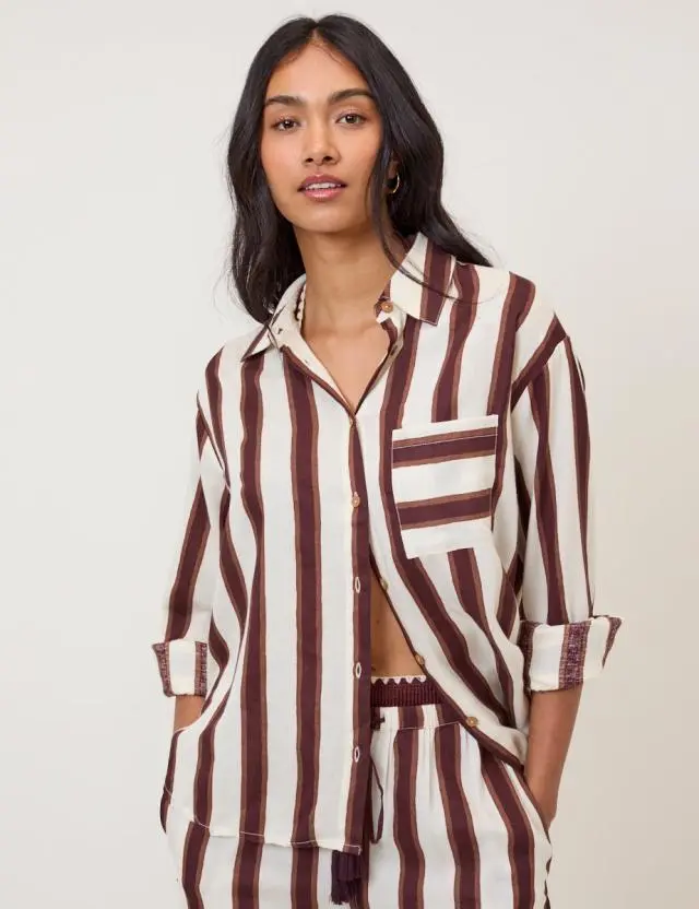 Brown Striped Shirt