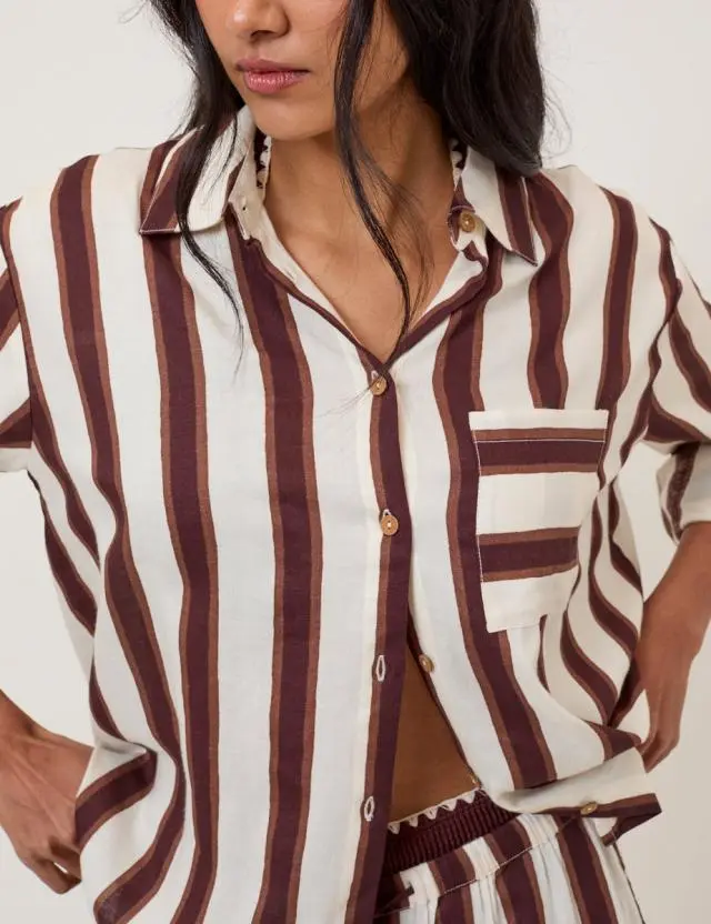 Brown Striped Shirt