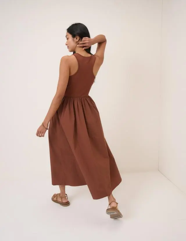 Brown Racer Back Lexie Midi Dress
