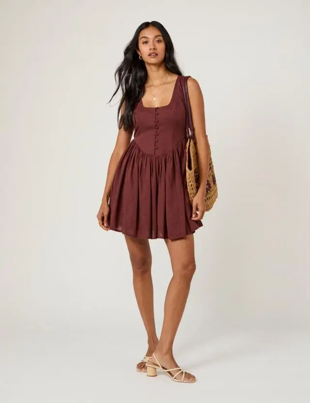 Brown Cora Mini Dress