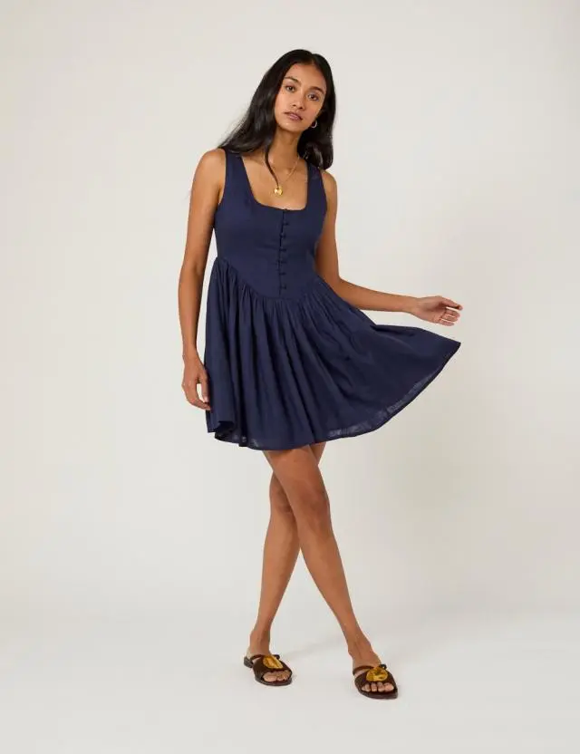 Navy Cora Mini Dress