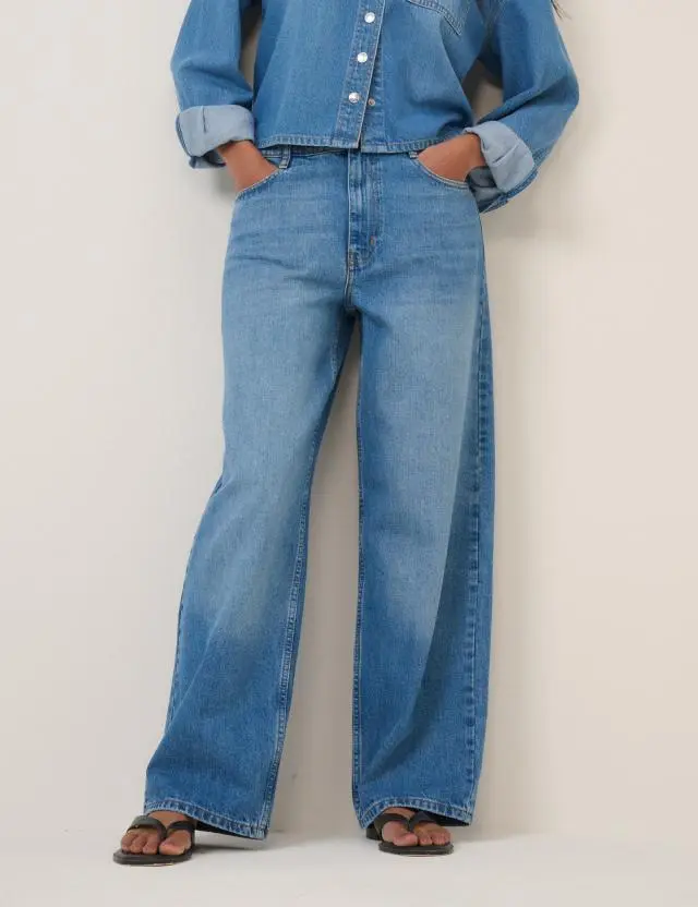 Blue Wide Leg Stepney Loose Jeans