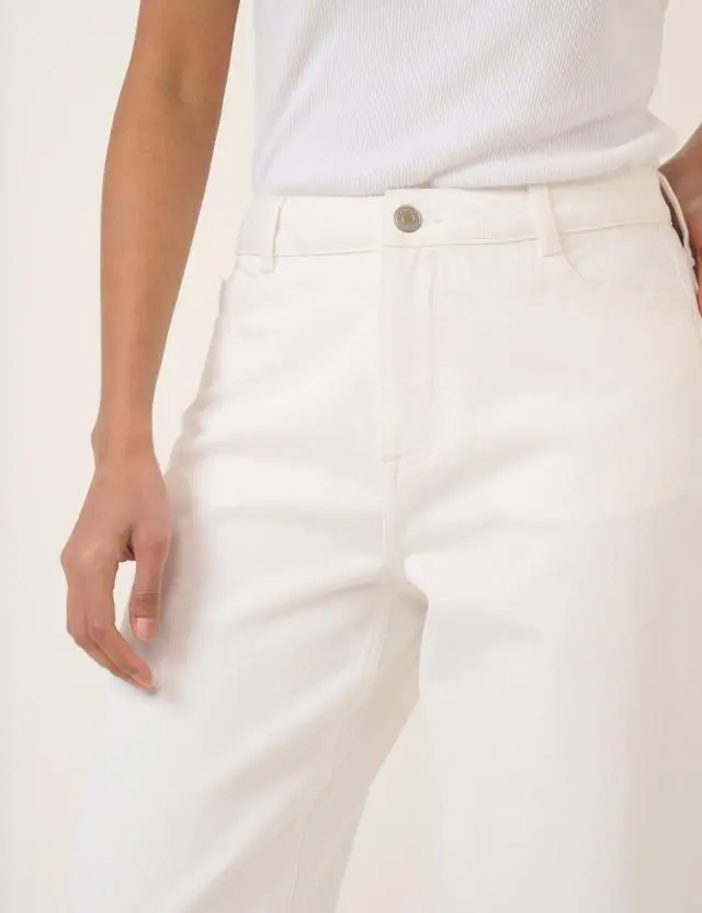 White Putney Barrel Leg Jeans