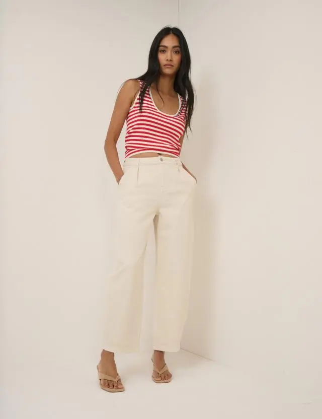 Cream Peckham Barrel Leg Jeans
