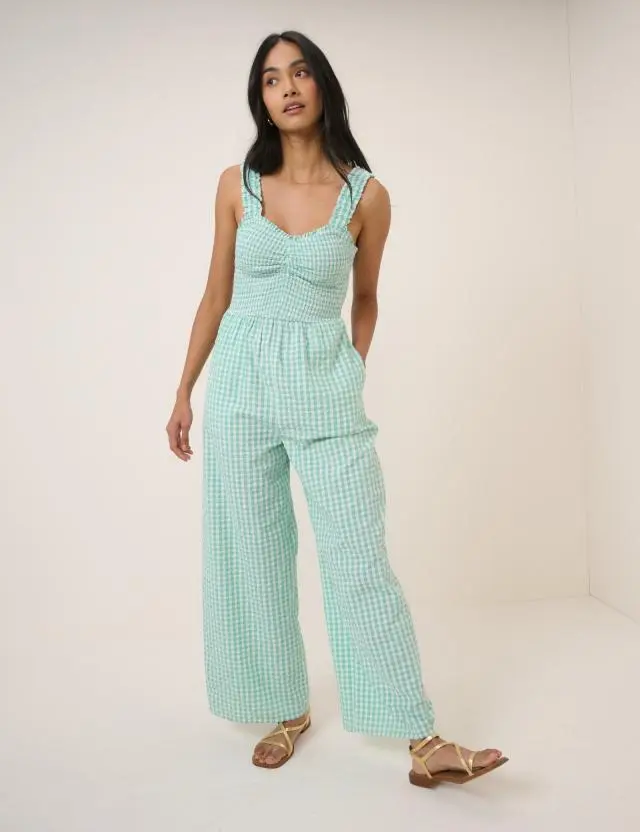 Mint Green Gingham Helena Jumpsuit