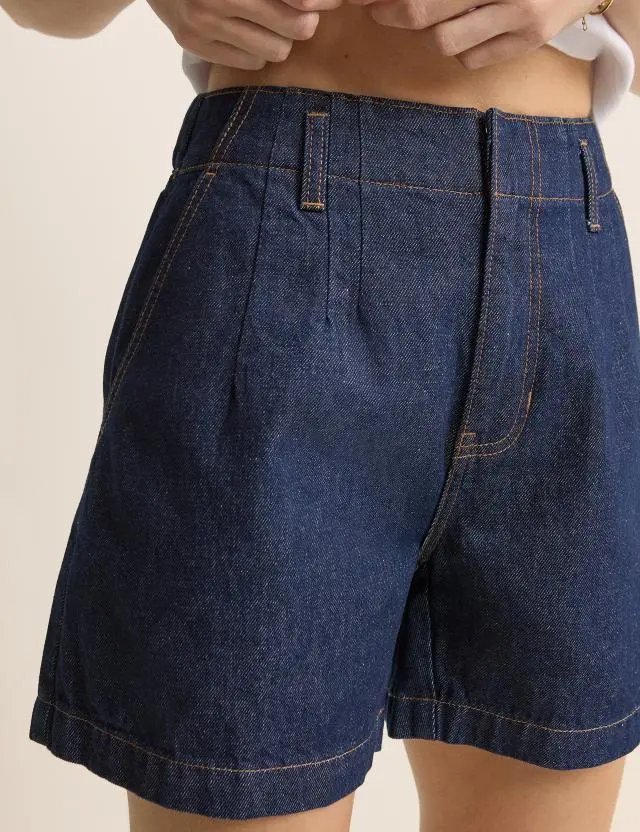 Mid-wash Logan A-Line Denim Short