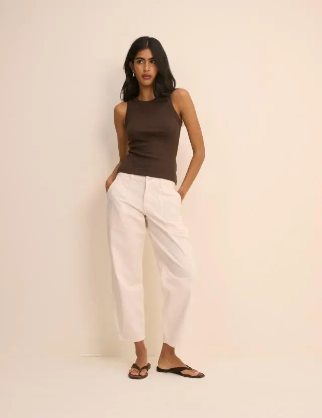 Ecru Utility Pocket Trousers