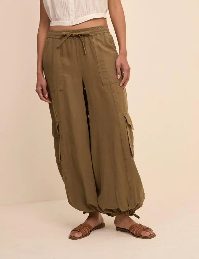 Khaki Utility Balloon Trousers