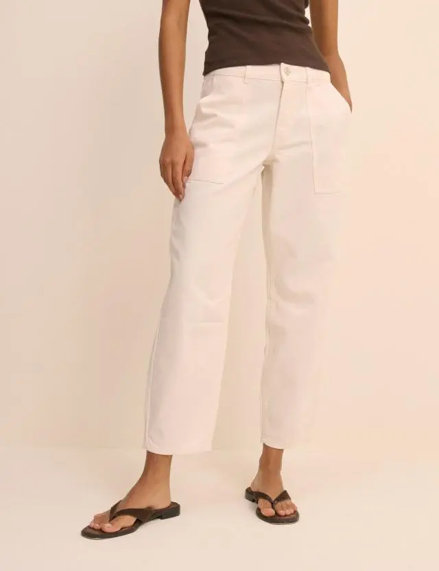 Ecru Utility Pocket Trousers