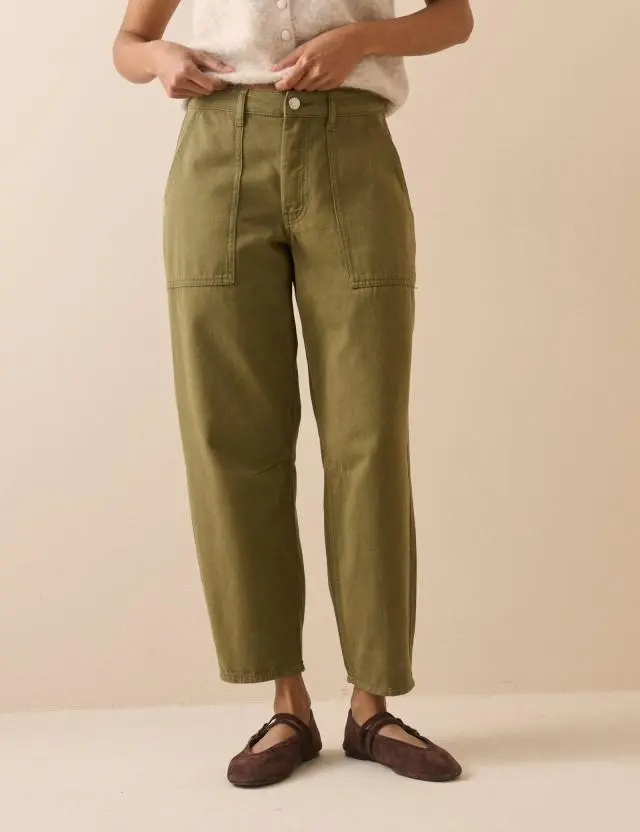 Khaki Utility Pocket Trousers
