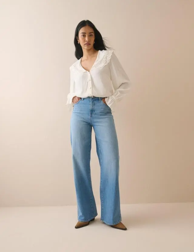 Light Blue High Rise Soho Wide Leg Jeans