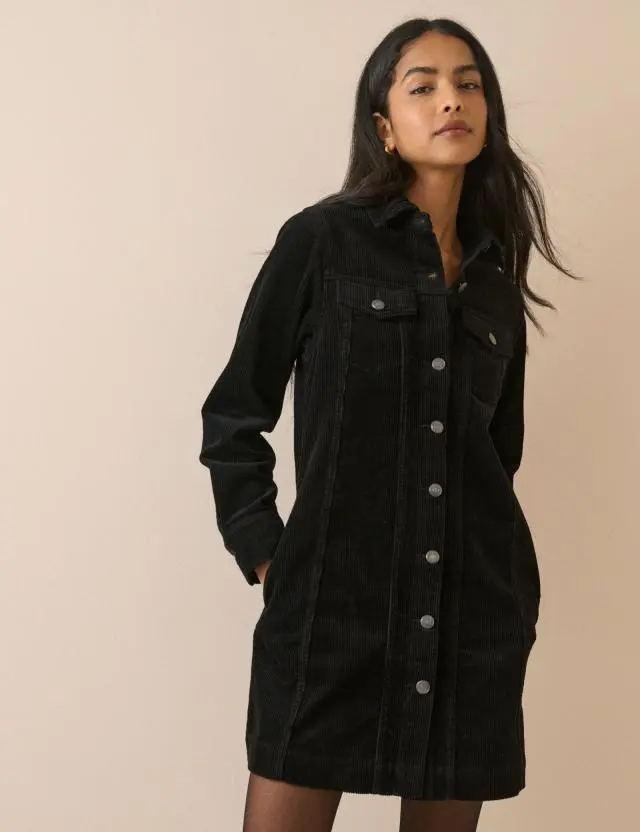 Black Cord Sheena Shirt Dress