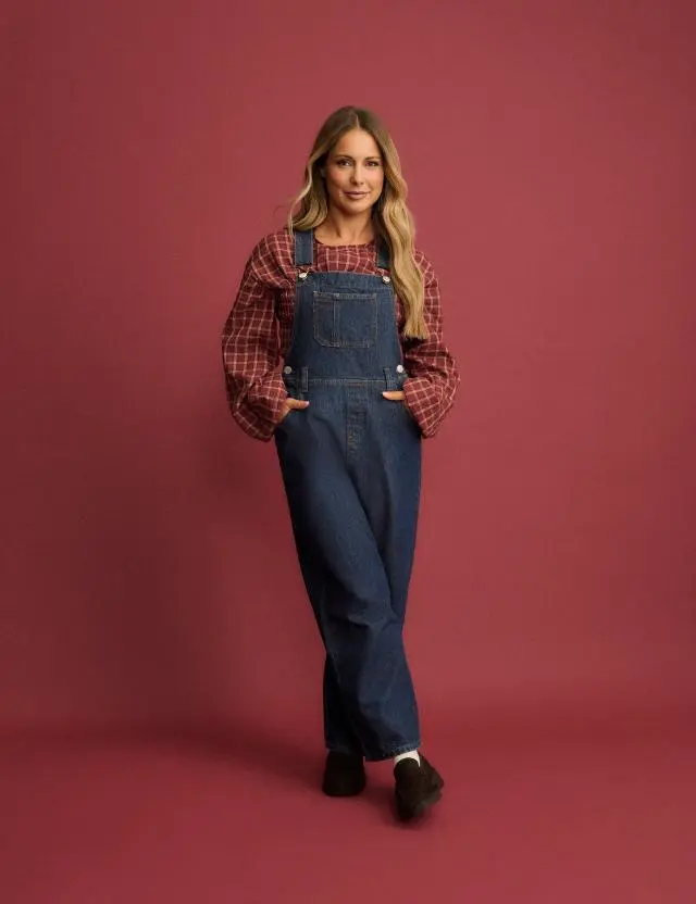 Dark Wash Denim Straight Leg Dungarees