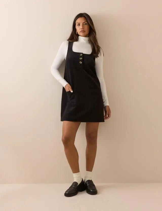Black Cord Lacey Mini Shift Dress