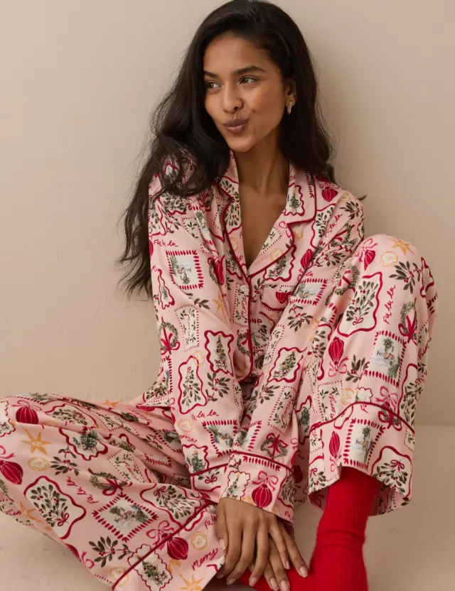 Pink Festive Pyjama Set