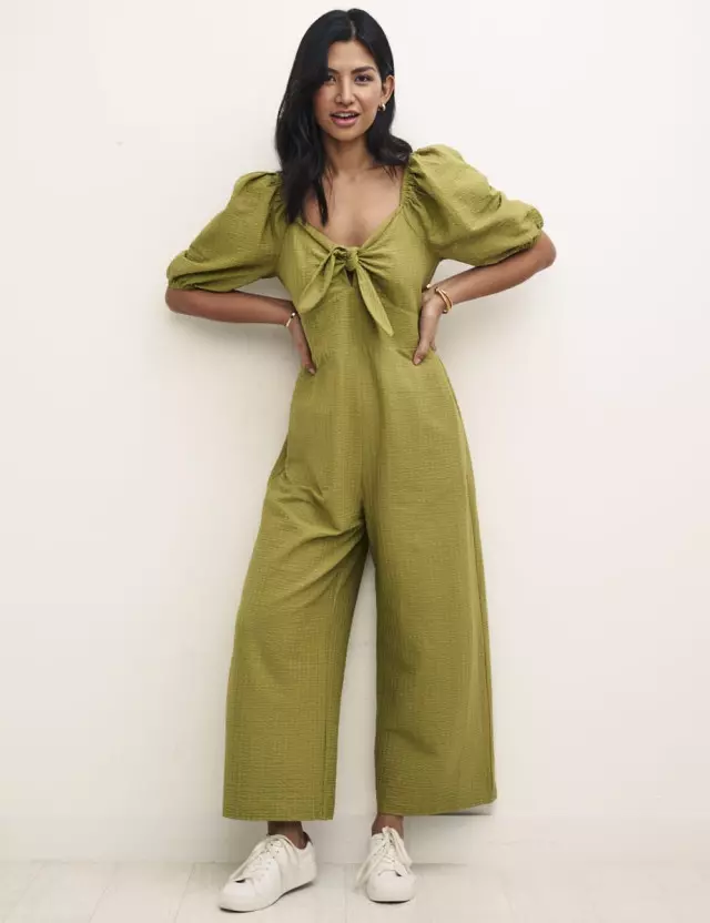 Petite Green Cut-Out Jumpsuit