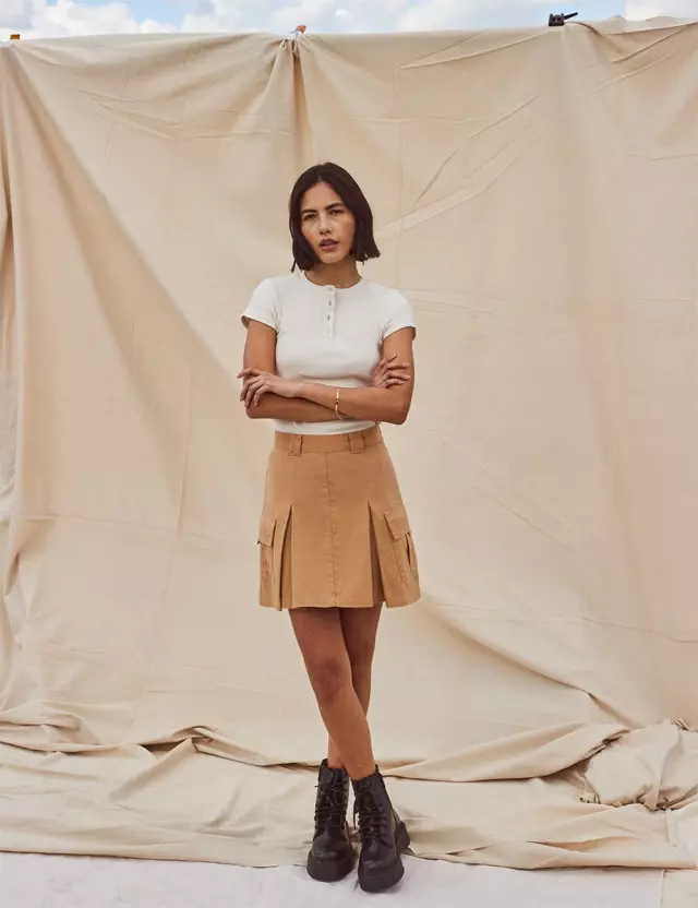 Stone Cargo Utility Mini Skirt