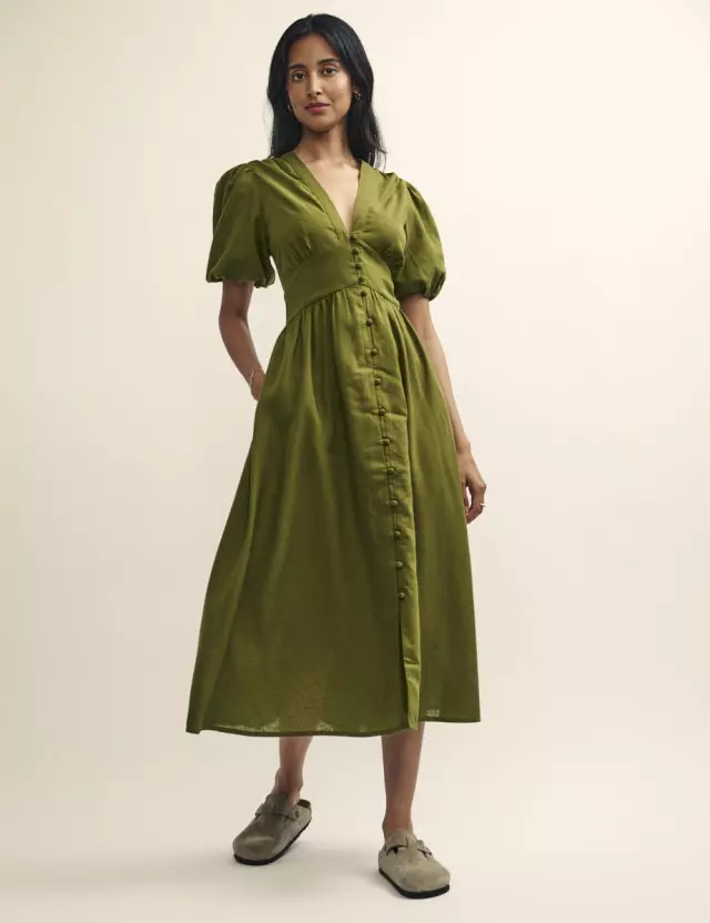 Khaki Green Starlight Midaxi Dress