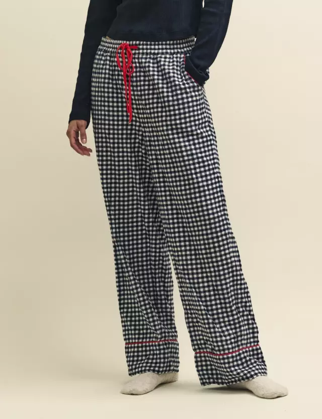 Black Check Pyjama Trousers