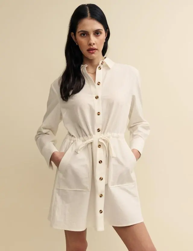 White Cream Utility Mia Mini Dress